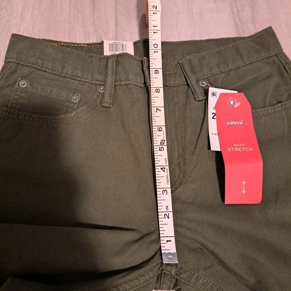 Levi's 502 Regular Taper Warp Stretch Olive‎ Green Pants 29x28* NWT